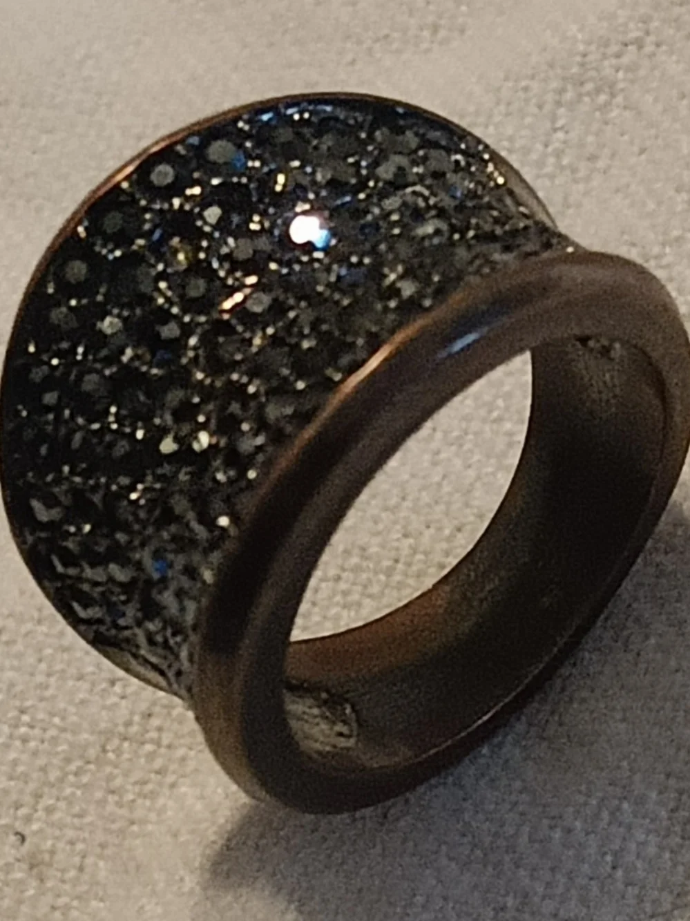 Black Crystal Dome Statement Ring